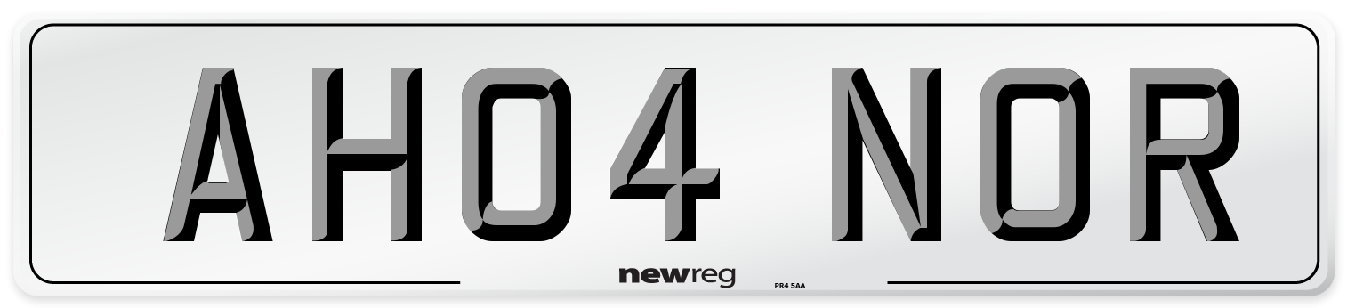 AH04 NOR Number Plate from New Reg